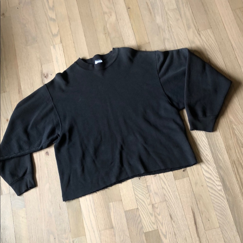 Black Knit Crewneck Sweater with Long Sleeves
